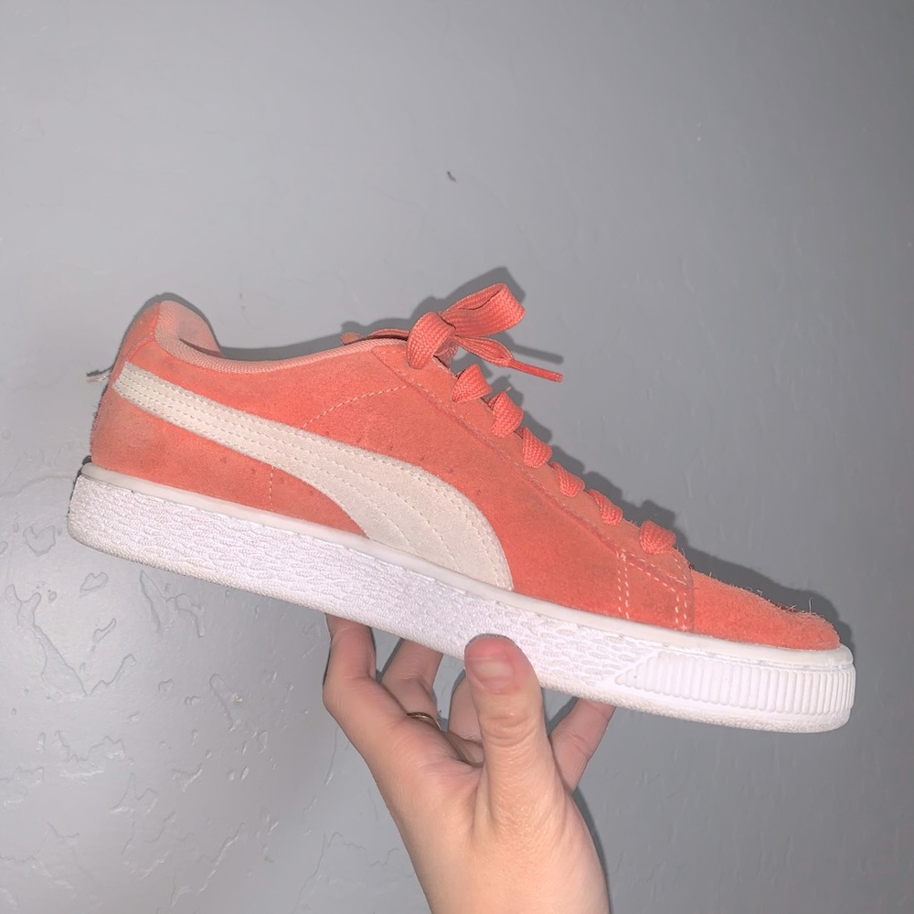 Pink suede puma shoes
